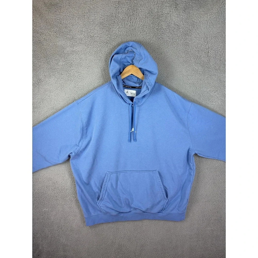Jordan Hoodie Mens 3XL Blue Dri-FIT Pullover Fleece Kangaroo Pocket Jumpman Men